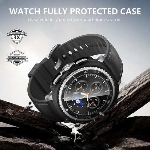 Suoman 5+5 Pack for Samsung Galaxy Watch 8 Classic 46mm Case Privacy، [Anti-Peeping] واقي شاشة من الزجاج المقسى، غطاء واقٍ من الصدمات من البولي كربونات الصلب in Saudi Arabia