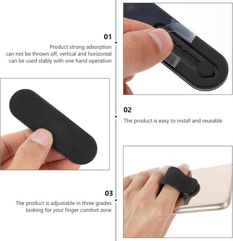 STOBOK 1pc Adjustable Phone Grip Holder Self-Adhesive Finger Stand for Back of Smartphone Compatible Tablets for Watching Movies and Tv Shows Hands in Saudi Arabia