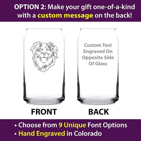Australian Shepherd Face Beer Can Pint Glass - Unique Dog Themed Decor and Gifts for Moms & Dads of Aussies- 16 Oz in Kuwait