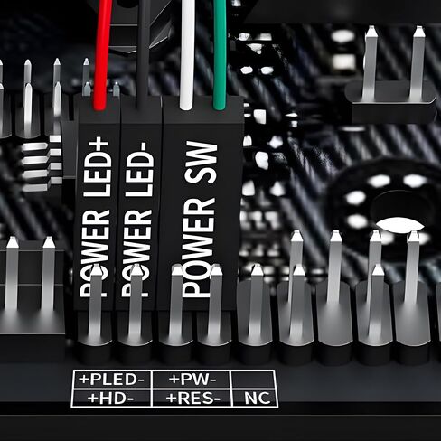 كابل تبديل إمداد الطاقة للكمبيوتر المكتبي من MayWILLA، كابل تمديد طاقة الكمبيوتر عن بعد للتشغيل/الإيقاف الخارجي مع زر تمديد SW مع مؤشر LED للوحة الأم للكمبيوتر - 1.8 متر in Kuwait