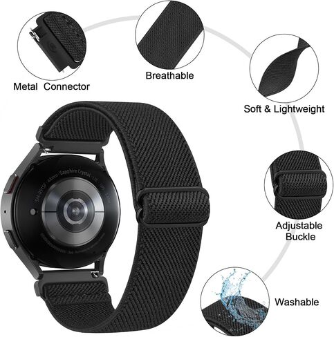 3 قطع من الأربطة المرنة المتوافقة مع سوار ساعة Garmin Vivoactive 4، حزام حلقة من النايلون الناعم القابل للتعديل لـ Garmin Venu 3 / Venu 2 in Saudi Arabia