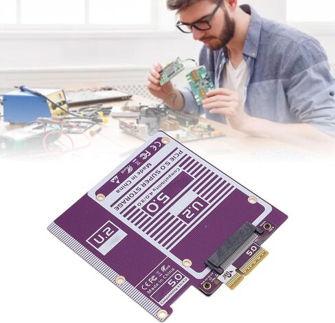 محول ASHATA PCIe 5.0 X4 إلى U.2، محول القرص الصلب عالي السرعة 128 جيجابت في الثانية، بطاقة توسيع SFF8639 مع دعامة للكمبيوتر الشخصي in Saudi Arabia