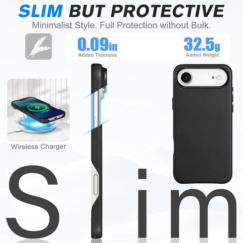 حافظة SHIELDON من الجلد الأصلي لهاتف iPhone 17 Pro Max 6.9" 2025، [تم تحديث زر الكاميرا]، متوافقة مع Magsafe، شحن لاسلكي مغناطيسي، مقاس نحيف، غير قابل للانزلاق، مضاد للخدش، مقاوم للصدمات - أزرق داكن in Saudi Arabia