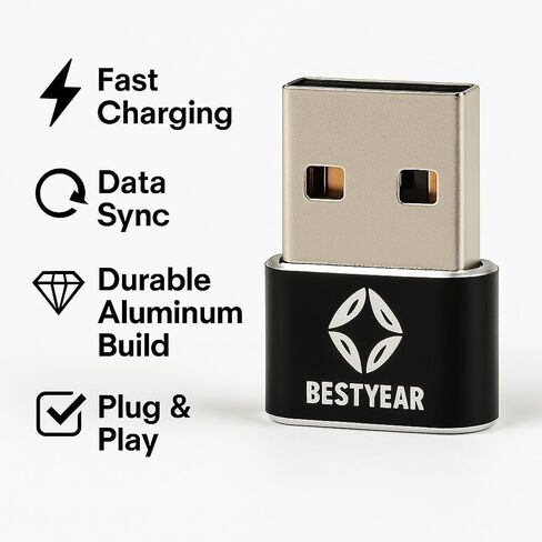 محول USB-C أنثى إلى USB-A ذكر مكون من 3 حزم - محول نقل وشحن سريع للبيانات متوافق مع أجهزة الكمبيوتر المحمولة وأجهزة الكمبيوتر المكتبية والأجهزة اللوحية والهواتف الذكية وأجهزة USB-C الأخرى in Saudi Arabia