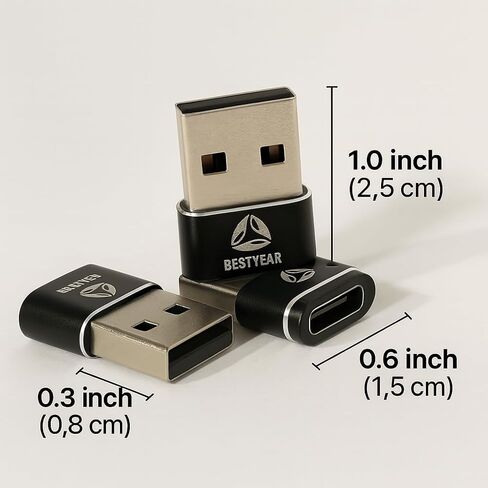 محول USB-C أنثى إلى USB-A ذكر مكون من 3 حزم - محول نقل وشحن سريع للبيانات متوافق مع أجهزة الكمبيوتر المحمولة وأجهزة الكمبيوتر المكتبية والأجهزة اللوحية والهواتف الذكية وأجهزة USB-C الأخرى in Saudi Arabia