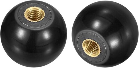 uxcell 4pcs مقابض كرة ملولبة ، M12 Thread Thread Thermoset Ball Knob 40mm DIA Round Ball Ballles مع إدراج النحاس لمقبض رافعة الماكينة ، الأحمر in Kuwait