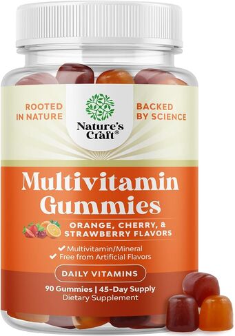Potent Daily Multivitamin Gummies for Adults - Wellness Blend of Vitamin D A C E B12 Zinc and Biotin - Adult Vitamin Gummy for Energy and Immunity - Non-GMO Gluten Free and Halal - 180 Gummies in Kuwait