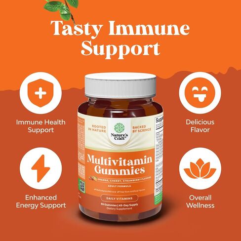 Potent Daily Multivitamin Gummies for Adults - Wellness Blend of Vitamin D A C E B12 Zinc and Biotin - Adult Vitamin Gummy for Energy and Immunity - Non-GMO Gluten Free and Halal - 180 Gummies in Kuwait