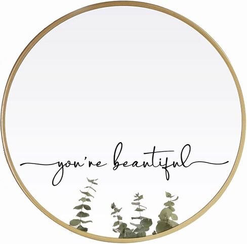 You're Beautiful Decal, Slogan Wall Sticker, Beauty Salon Decor, Mirror Decal, Bathroom Decor, Mirror Vinyl, Hair Salon Sticker, Positive Affirmations Decal,16x3.3 inch (Black) in Kuwait