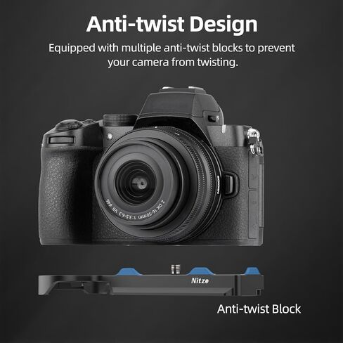 Nitze Z50II Bottom Plate for Nikon Z50 II Camera, with Built-in Quick Release Plate for Arca, Strap Slot and 1/4" Threaded Holes - T-N07A in Saudi Arabia