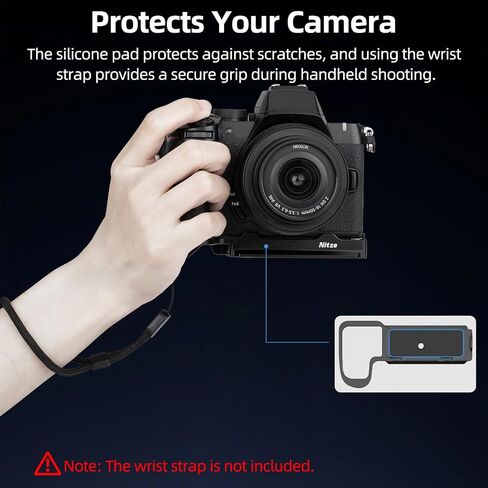 Nitze Z50II Bottom Plate for Nikon Z50 II Camera, with Built-in Quick Release Plate for Arca, Strap Slot and 1/4" Threaded Holes - T-N07A in Saudi Arabia