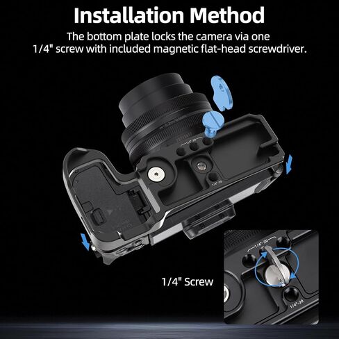 Nitze Z50II Bottom Plate for Nikon Z50 II Camera, with Built-in Quick Release Plate for Arca, Strap Slot and 1/4" Threaded Holes - T-N07A in Saudi Arabia