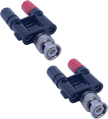 2-Pack BNC Male Plug to 2X 4mm Dual Banana Female Jack Socket Binding Post RF Coax Coaxial Splitter Connector Adapter Adaptor (BNC Male - Banana Female) in Saudi Arabia