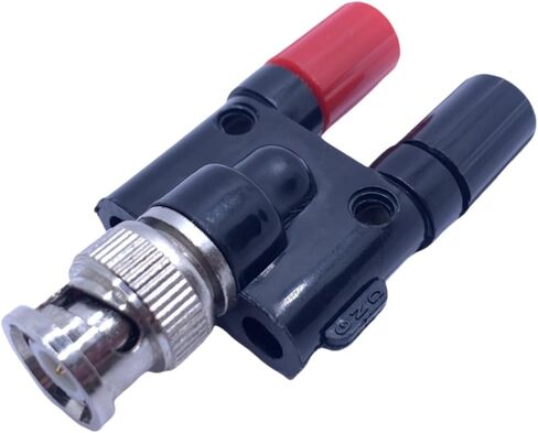 2-Pack BNC Male Plug to 2X 4mm Dual Banana Female Jack Socket Binding Post RF Coax Coaxial Splitter Connector Adapter Adaptor (BNC Male - Banana Female) in Saudi Arabia