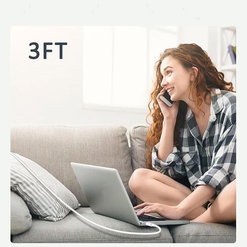 عبوتان من كابلات الشحن لهاتف iPhone 17 16 15 14 13 12 11، متوافقة مع جميع موديلات iPhone Plus Max Pro Max، USB من النوع C+Lighting، سلك شحن USB C+Type C iPhone (أبيض C 2 C) in Kuwait