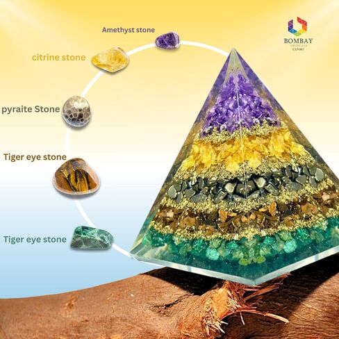 BOMBAY Crystals Orgone Pyramid of Success, Selenite Orgonite Pyramid is Healing Crystals for Positive Energy & Peace and Orgonite Pyramid help in Healing Meditation in Kuwait