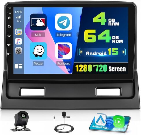 راديو 4+64G لسيارة Mitsubishi Galant 2004-2012، شاشة لمس IPS مقاس 9 بوصة ستيريو Android 15 لاسلكي Apple Carplay Android Auto 32EQ 5G WiFi 1080P بلوتوث + كاميرا احتياطية AHD مجانية in Kuwait