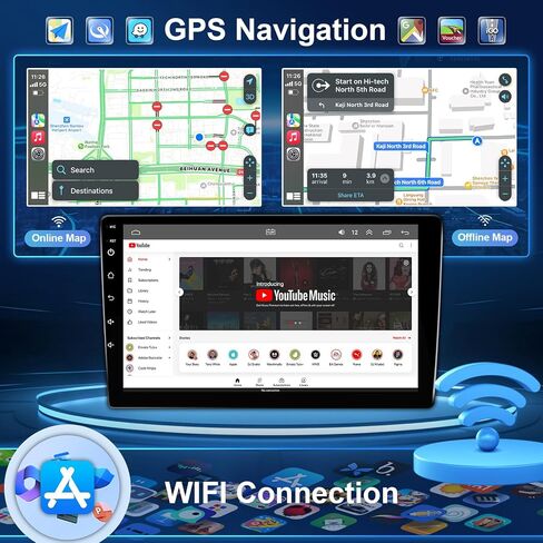 ستيريو راديو السيارة Leadfan لسيارة Toyota Corolla 2003 2004 2005 2006 2007 2008 ترقية مع Carplay اللاسلكي Android Auto، شاشة لمس 9 بوصات مع ملاحة GPS بلوتوث WiFi SWC وكاميرا احتياطية وميكروفون Pantalla in Kuwait