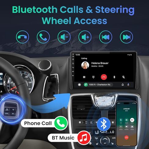 [8Core 4+64G] راديو السيارة لـ Dodge Grand Caravan 2011-2020: شاشة لمس 9 بوصات 1280 * 800 | Android 13 | FM AM 36EQ BT5.0 | CarPlay Android Auto | OTA تحديث ستيريو لكرايسلر تاون آند كانتري 2011-2016 in Kuwait