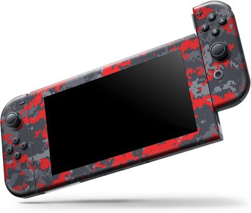 Design Skinz - متوافق مع Nintendo DSi XL - غطاء حماية من الفينيل قابل للإزالة ومقاوم للخدش - تمويه رقمي باللونين الأحمر والرمادي in Saudi Arabia