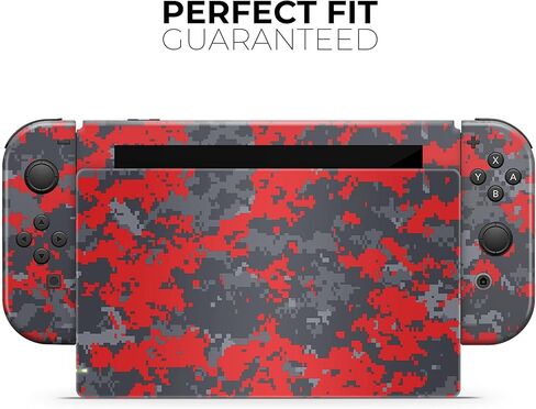 Design Skinz - متوافق مع Nintendo DSi XL - غطاء حماية من الفينيل قابل للإزالة ومقاوم للخدش - تمويه رقمي باللونين الأحمر والرمادي in Saudi Arabia