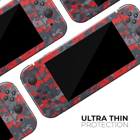 Design Skinz - متوافق مع Nintendo DSi XL - غطاء حماية من الفينيل قابل للإزالة ومقاوم للخدش - تمويه رقمي باللونين الأحمر والرمادي in Saudi Arabia