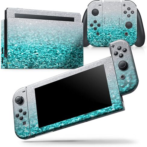 Design Skinz - متوافق مع Nintendo DSi XL - غطاء حماية من الفينيل مقاوم للخدش وقابل للإزالة - أزرق مائي وفضي لامع in Saudi Arabia