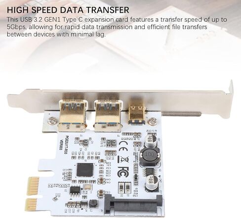VBESTLIFE USB 3.2 GEN1 Type C Expansion Card, 5Gbps High Speed Data Transfer & 19PIN Front Panel Mount Adapter, Dual Port VL815 Chip for Desktop PC in Saudi Arabia