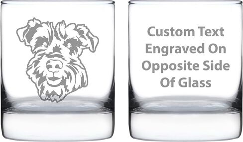 Schnauzer Face Whisky Rocks Glass - ديكور فريد من نوعه تحت عنوان الكلب وهدايا للأمهات والآباء من Schnauzers - 10.25 أوقية in Kuwait