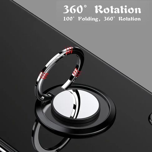 Stable Upgraded Phone Ring Holder, Cell Phone Grip Stand Finger Ring Kickstand Compatible with Most Phone(Black) in Saudi Arabia