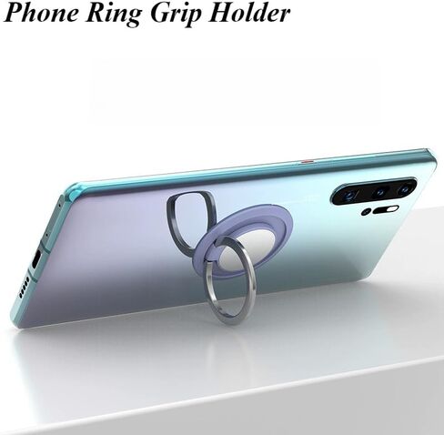 Stable Upgraded Phone Ring Holder, Cell Phone Grip Stand Finger Ring Kickstand Compatible with Most Phone(Black) in Saudi Arabia
