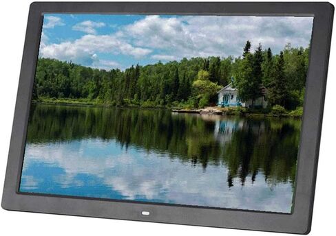 17.1-inch Digital Photo Frame, 1440x900 IPS Display, Music and Video Player, Calendar and Alarm Clock, Remote Control, Supports USB and SD Card, Black. in Saudi Arabia