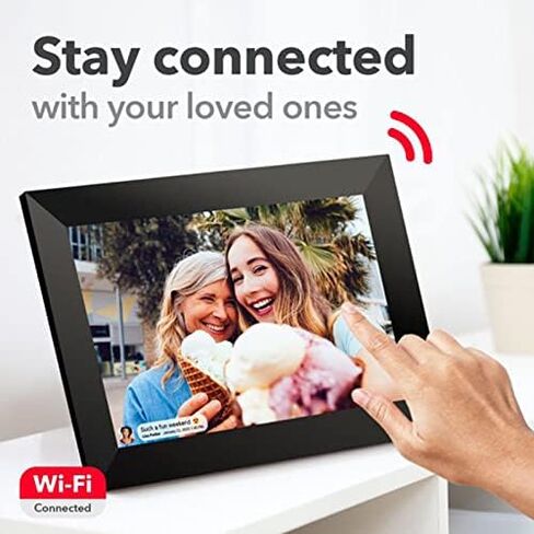 إطار صور رقمي WiFi مقاس 10 بوصات، دقة 1280 × 800، شاشة IPS، مشغل MP3/MP4 مدمج، فتحات بطاقة USB وSD/MMC، يدعم معاينة الصور، تشغيل الفيديو، التقويم والتنبؤات الجوية. in Saudi Arabia