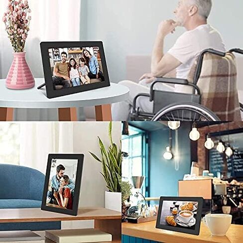 إطار صور رقمي WiFi مقاس 10 بوصات، دقة 1280 × 800، شاشة IPS، مشغل MP3/MP4 مدمج، فتحات بطاقة USB وSD/MMC، يدعم معاينة الصور، تشغيل الفيديو، التقويم والتنبؤات الجوية. in Saudi Arabia