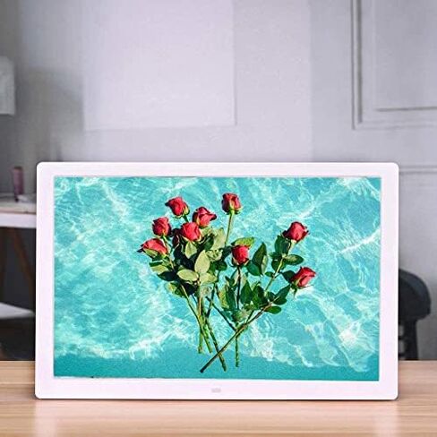 إطار صور رقمي مقاس 17 بوصة، شاشة IPS كاملة الوضوح 1440x900، مشغل صور/موسيقى/فيديو، وظائف التقويم وساعة المنبه، جهاز التحكم عن بعد، يدعم بطاقات USB وSD. in Saudi Arabia