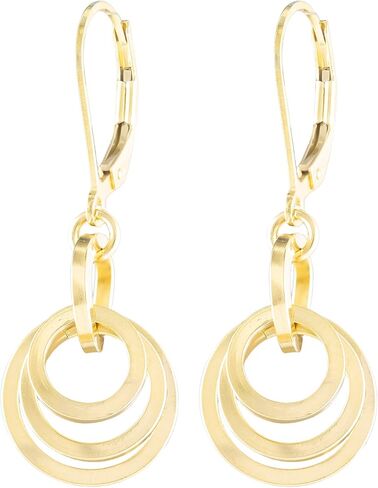 Short Circle Gold Dangle Earrings For Women –Simple 14K Gold Filled Drop Earrings – Round Chunky Gold Earrings for Women Trendy – Cute Jewelry Gift Idea for Wife or Mother in Kuwait