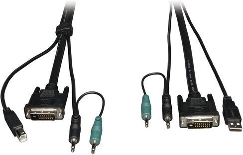 طقم كابل TRIPP LITE بطول 10 أقدام لمفاتيح KVM الآمنة B002-DUA2/B002-DUA4 مقاس 10 بوصات (P759-010)، أسود in Saudi Arabia