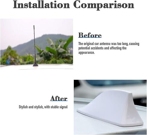 Car Shark Fin Antenna Cover for Chevrolet Equinox RS 2013-2025 Car Roof Top Roof Enhanced Signal Antenna Decorative AM/FM Radio Signal Car Accessories White Style in Saudi Arabia