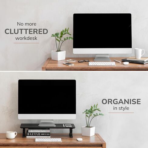 Anji Mountain Monitor Stand - Desktop Organizer & Laptop Riser, Ergonomic Monitor Riser, Space-Saving Monitor Stand for Desk, Durable Construction, Easy Assembly, Ideal for Home & Office in Saudi Arabia
