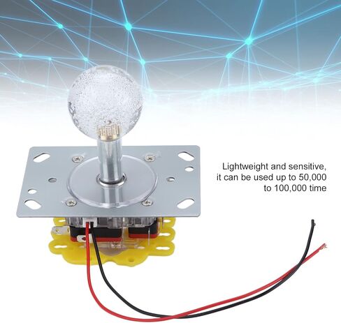 Joystick Controller Lightweight Sensitive with Multicolor LED Lighting for Games Claw Machine Fighting Machine Amusement Machine PPC Metal Material 12V Power Input in Saudi Arabia