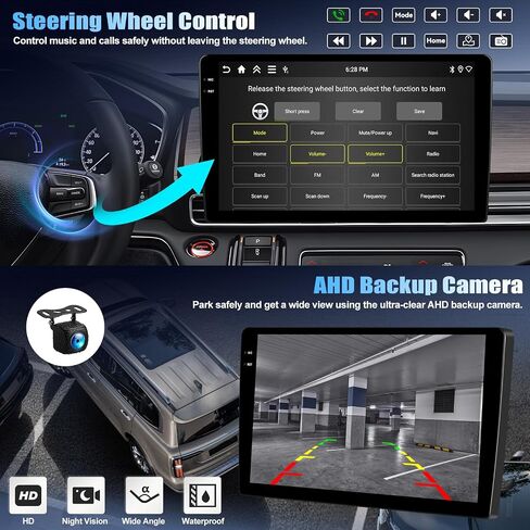 4G+128G for Honda Civic 2013-2017 Android 15 Car Stereo Radio with Wireless CarPlay Android Auto, 9" 1280 * 720P IPS Touchscreen, Bluetooth5.0, GPS, WiFi, AHD Rear Camera, EQ, Split Screen, SWC in Saudi Arabia