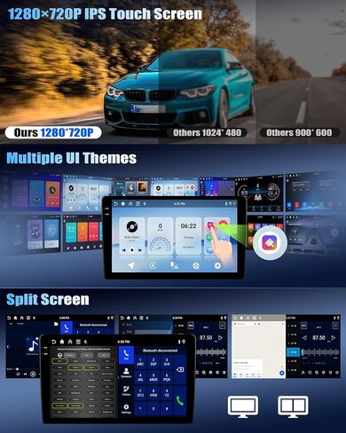 4G+128G for Honda Civic 2013-2017 Android 15 Car Stereo Radio with Wireless CarPlay Android Auto, 9" 1280 * 720P IPS Touchscreen, Bluetooth5.0, GPS, WiFi, AHD Rear Camera, EQ, Split Screen, SWC in Saudi Arabia