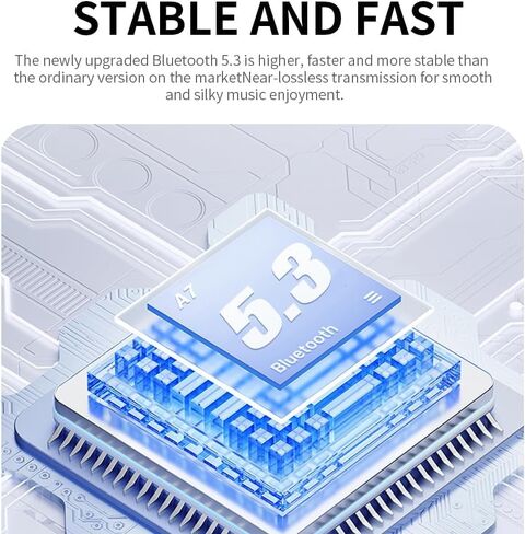 سماعات أذن لاسلكية، سماعات بلوتوث احترافية (الجيل الثاني)، سماعات أذن وقت اللعب 48 ساعة مع ميكروفون، صوت عالي الدقة، شريحة بلوتوث 5.3، شحن USB-C، مقاومة للماء IPX7، سماعة داخل الأذن لهاتف iPhone Andriod in Kuwait