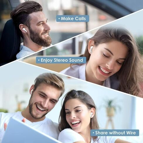 سماعات أذن لاسلكية، سماعات بلوتوث احترافية (الجيل الثاني)، سماعات أذن وقت اللعب 48 ساعة مع ميكروفون، صوت عالي الدقة، شريحة بلوتوث 5.3، شحن USB-C، مقاومة للماء IPX7، سماعة داخل الأذن لهاتف iPhone Andriod in Kuwait