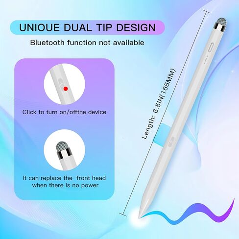 قلم ستايلس (طرف مزدوج) لقلم سامسونج جالاكسي تاب A9+، تاب A9 / تاب A8 قلم ستايلس لجهاز سامسونج جالاكسي تاب A9 A8 A7 قلم لوحي لأنظمة iOS/أندرويد/السطحية لجميع الأجهزة التي تعمل باللمس (أبيض) in Kuwait