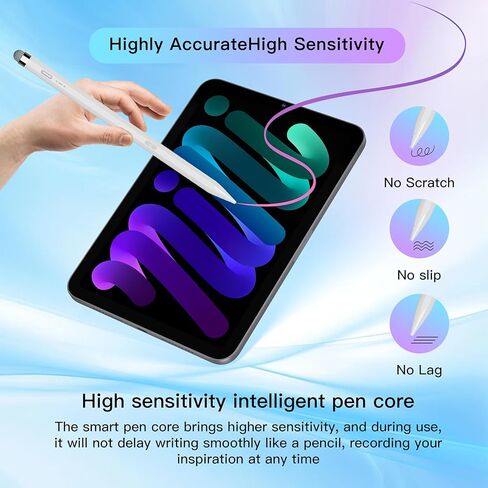 قلم ستايلس (طرف مزدوج) لقلم سامسونج جالاكسي تاب A9+، تاب A9 / تاب A8 قلم ستايلس لجهاز سامسونج جالاكسي تاب A9 A8 A7 قلم لوحي لأنظمة iOS/أندرويد/السطحية لجميع الأجهزة التي تعمل باللمس (أبيض) in Kuwait