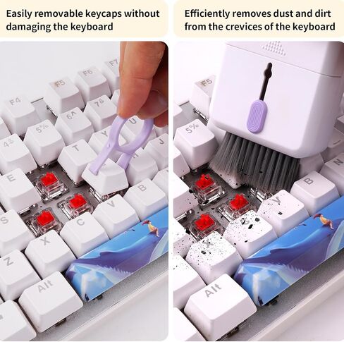 Keyboard Cleaning Brush Laptop Cleaner, 10-in-1 Computer Screen Cleaning Accessories for iPad iPhone, Blue in Saudi Arabia