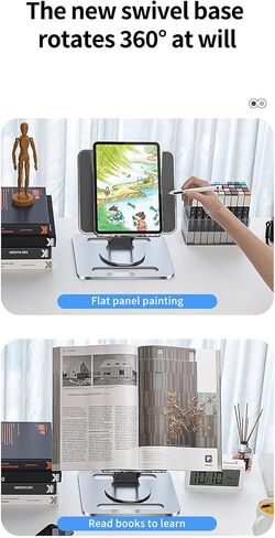 Laptop Stand 360° Rotatable Aluminum Alloy Tablet Pad Cooling Holder Liftable Stand Folding Radiator Portable Bracket in Saudi Arabia