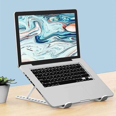حامل كمبيوتر محمول عالمي قابل للتعديل لجهاز MacBook قاعدة تبريد قابلة للطي وغير قابلة للانزلاق (وردي) in Saudi Arabia