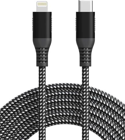 كابل USB-C طويل إلى Lightning بطول 26 قدمًا من النايلون - سلك شاحن iPhone سريع للغاية معتمد من Apple MFi مع توصيل طاقة PD ونقل بيانات بسرعة 480 ميجا بت في الثانية لأجهزة iPhone 14، 13، 12، 11، X، XS، XR، 8، 7 in Saudi Arabia